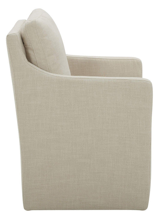 Amazon Brand – Stone & Beam Vivianne Modern Upholstered Dining Chair with Casters, 24.4"W, Linen**New in box**