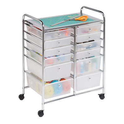 Honey-Can-Do Rolling Storage Cart and Organizer with 12 Plastic Drawers**New in box**