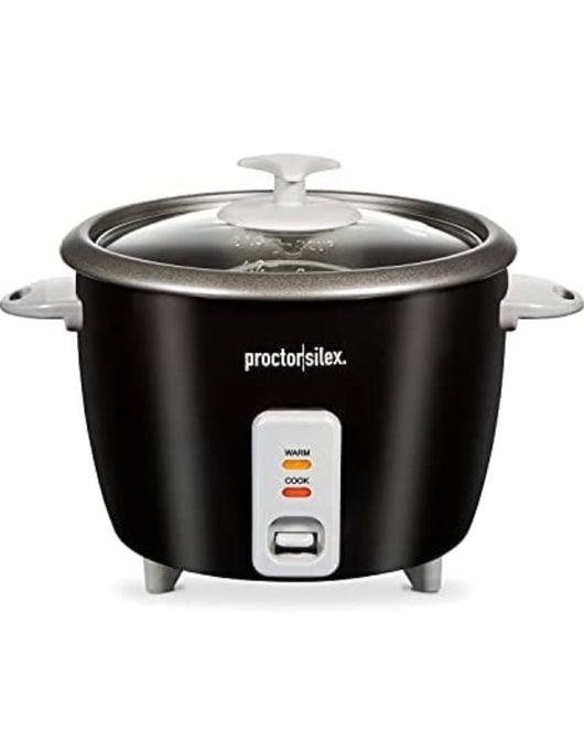 Proctor Silex Rice Cooker & Food Steamer, 16 Cups Cooked (8 Cups Uncooked), Includes Steam and Rinsing Basket, Black **New in box**