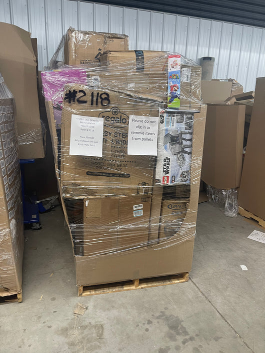 Jumbo huge liquidation pallet- over 7 ft tall ! Pallet number 2118