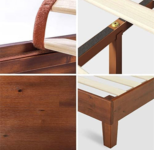 ZINUS Wen Wood Platform Bed Frame / Solid Wood Foundation / Wood Slat Support / No Box Spring Needed / Easy Assembly, Queen- NEW IN BOX!!!