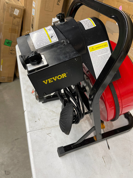 VEVOR 50FTx1/2Inch Drain Cleaner Machine Electric Drain Auger with 4 Cutter & Foot Switch Drain Cleaner Machine Sewer Snake Drill Drain Auger Cleaner for 1" to 4" Pipes- slightly used