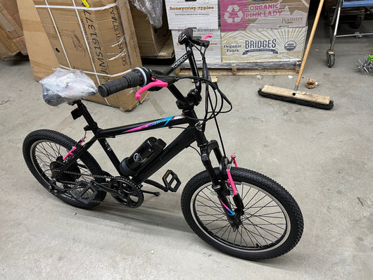 Kent 20 In. Torpedo Ebike Black and Pink, Electric Bicycle- brand new and assembled