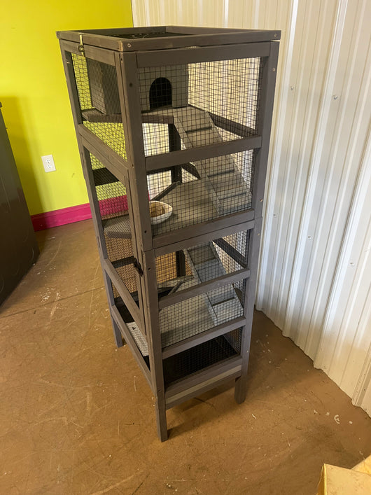 Aivituvin AIR38 5 Level Wooden Small Pet Cage- NEW AND ASSEMBLED!!! (Minor chips from shipping)