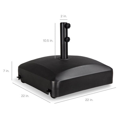 Best Choice Products Fillable Mobile Umbrella Base Heavy Duty Market Stand w/ 4 Wheels, 2 Locks, 123lb Capacity - Black**New in Box**