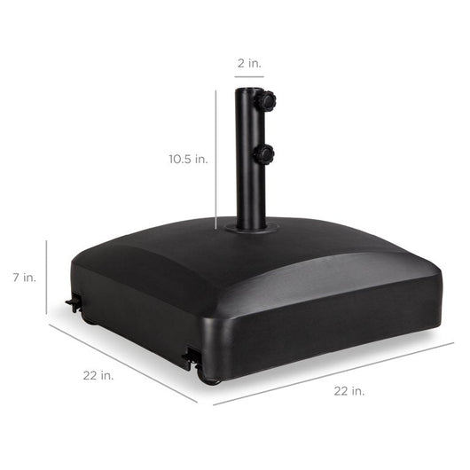 Best Choice Products Fillable Mobile Umbrella Base Heavy Duty Market Stand w/ 4 Wheels, 2 Locks, 123lb Capacity - Black**New in Box**