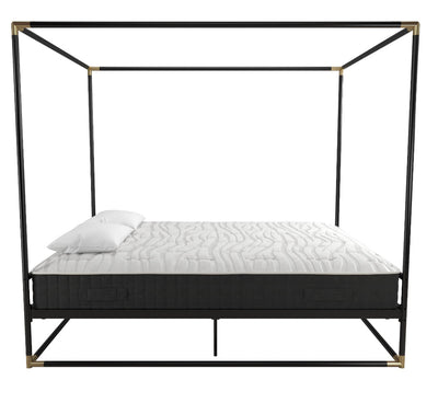 CosmoLiving Celeste Canopy Metal Bed, Full Size Frame, Black/Gold!! NEW IN BOX!!