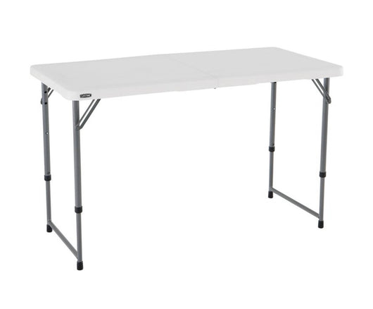 Lifetime 4' Fold-In-Half Adjustable Table, White Granite- NEW OUT OF BOX!!!