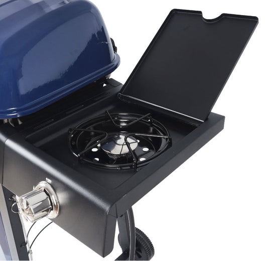 RevoAce 3-Burner LP Gas Grill with Side Burner, Blue Sapphire!! NEW IN BOX!!