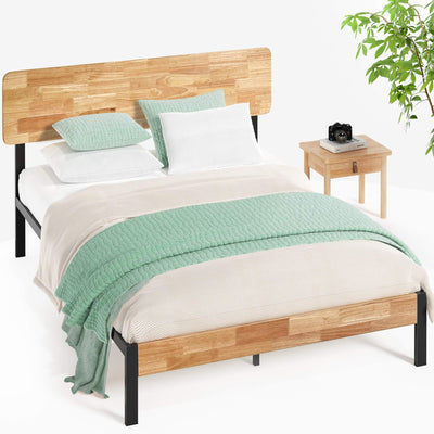 ZINUS Olivia Metal and Wood Platform Bed Frame / No Box Spring Needed / Wood Slat Support / Easy Assembly, Queen**New in box**