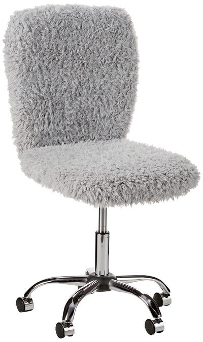 Urban Shop Faux Fur Rolling Task Chair, Gray**New and assembled**