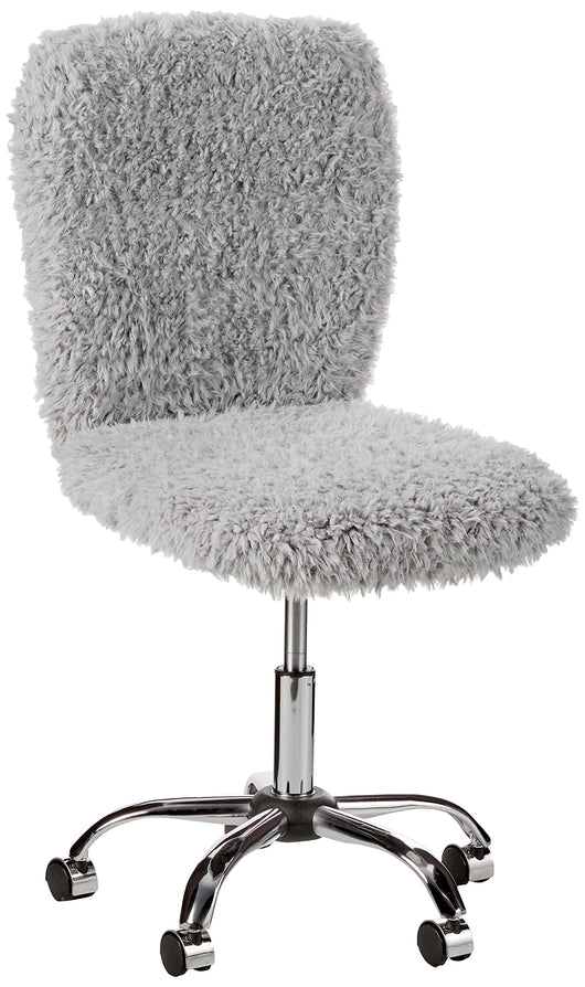 Urban Shop Faux Fur Rolling Task Chair, Gray**New and assembled**