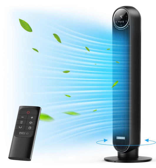 Dreo Tower Fan, Fan, 36" 90° Oscillating 12 Modes, Fan with Remote- NEW OUT OF BOX!!! (fan has a little trouble with oscillation but works great!)