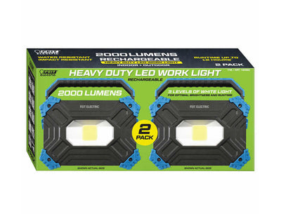 FEIT Electric LED Rechargeable 2000 Lumen Work Light, 2-pack- NEW IN BOX!!!!