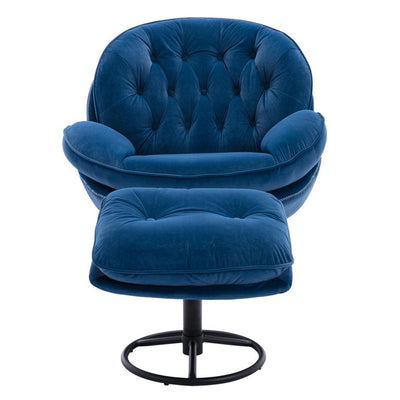 LongZhen Accent chair TV Chair Living room Chair Beige sofa with Ottoman-Blue**New and assembled**