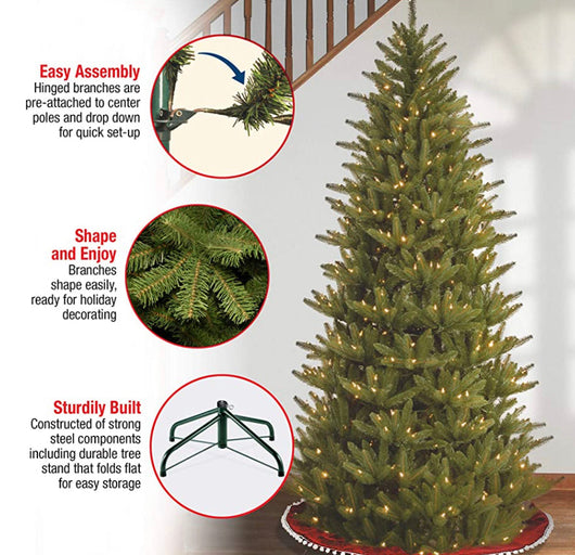 National Tree Company 'Feel Real' Pre-lit Artificial Christmas Tree | Includes Pre-strung White Lights and Stand | Frasier Slim - 7.5 ft- NEW IN BOX!!!!