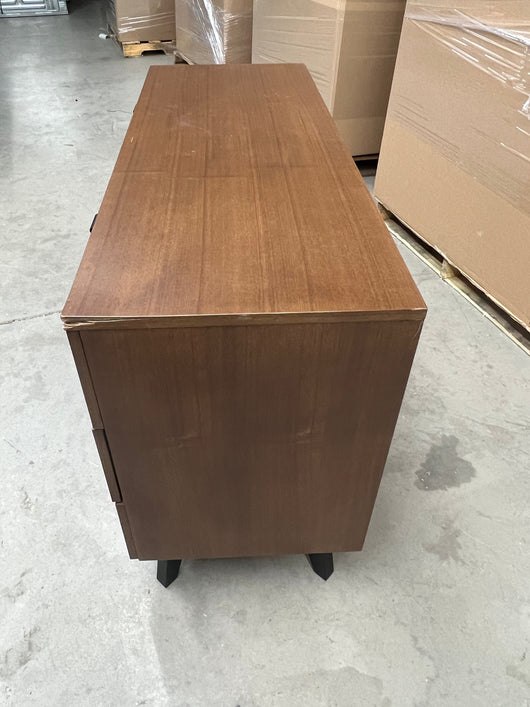 Modway Kali Mid-Century Modern Wood Dresser in Walnut!! NEW AND ASSEMBLED, DAMAGED FROM SHIPPING BUT DRESSER STILL STRUCTURALLY SOUND!!