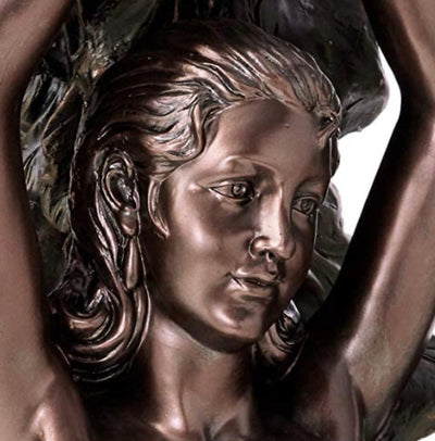 Design Toscano The The Peacock Goddess Sculptural Floor Torchière Lamp, 74 Inch, Bronze Verdigris Finish- BRAND NEW - SHIPPING DAMAGES - SEE PICS PLEASE