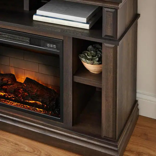StyleWell Wolcott 48 in. Media Console Electric Fireplace in Brown Oak**New in Box**