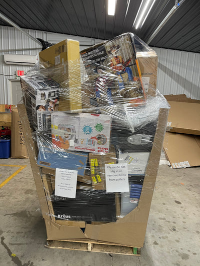 Jumbo liquidation pallet load number 8763  7 ft tall