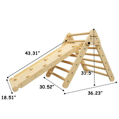 Banasuper Pikler Triangle Foldable Wooden Climbing Triangle Ladder with Ramp for Sliding Climbing Indoor Home Climber for Toddlers Children!  -Brand new in the box
