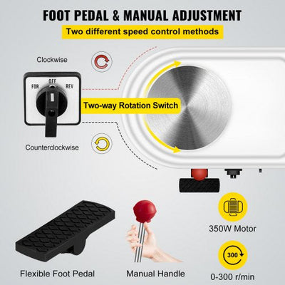 11" Electric Pottery Wheel Machine w/Manual Foot Pedal 16pcs Shaping Tools- NEW IN BOX