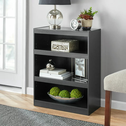 Mainstays Framed 3-Shelf Bookcase, True Black Oak**New in box**