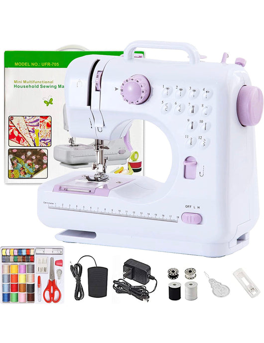 Goyappin Portable Sewing Machine Mini Household Sewing Machine for Beginners Multifunctional Electric Crafting Machine 12 Built-in Stitches with Multi-use Accessory Set for Home Sewing, Beginners, Kids (new in the box)