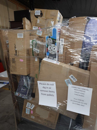 Jumbo huge liquidation pallet- over 7 ft tall ! Pallet number 4950