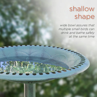 Alpine Corporation 28-Inch Outdoor Plastic Garden Bird Bath, Green- NEW IN BOX!!!!