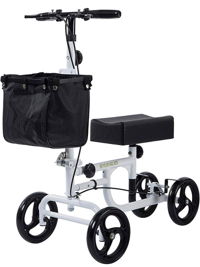 BEYOUR WALKER Folding Knee Walker for Foot Injuries with Dual Braking System Crutches Alternative, White!! NEW IN BOX!!