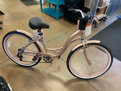 Kent 26 In. Bayside Women's Cruiser Bike, Rose Gold- NEW AND ASSEMBLED!!! (some spokes on both rims are out of adjustment but bike still rides fine!!)