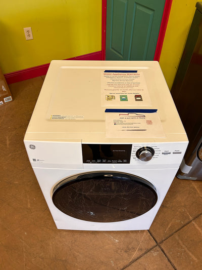 GE - 4.3 Cu. Ft. 14-Cycle Electric Dryer - White!  -Brand new out of the box (Does have a very small indent on bottom left corner, photos shown)