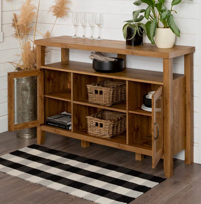 52" Wood TV Stand High Boy Buffet, Barn wood Brown- NEW IN BOX!!!
