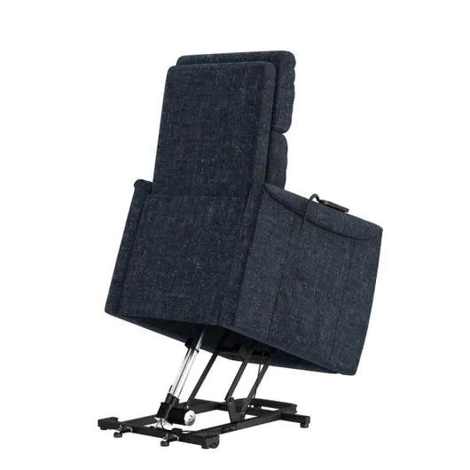 ProLounger (Brand Rating: 4.0/5) Petite Denim Blue Chenille Fabric Power Lift Recliner**New**