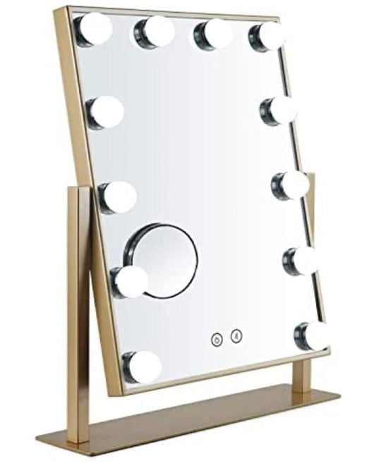 Vanity Mirror Lighted Makeup Mirror,Tabletop Mirror with 12pc Dimmable LED Lights，3 Color Mode (Gold, 18 x 14.4)**New in Box**