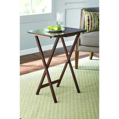 Mainstays (2-Pack) Folding TV Tray Table Set in Walnut 19 x 15 x 26 inch**New in box**