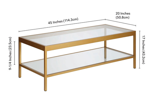 Alexis Coffee Table with Brass Finish (new In the box)
