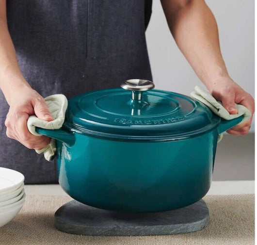 Tramontina Enameled Cast Iron Dutch Ovens 3.5 QT and 5.5 QT in Teal/ new in box