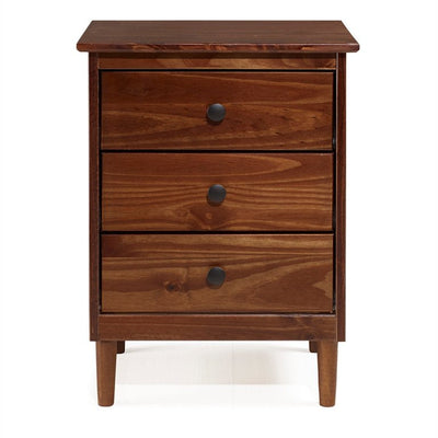 Walker Edison 3 Drawer Solid Wood Nightstand in Walnut**New in box**