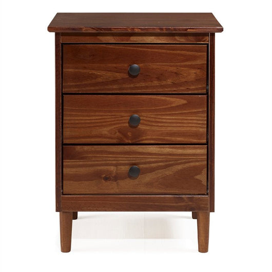 Walker Edison 3 Drawer Solid Wood Nightstand in Walnut**New in box**