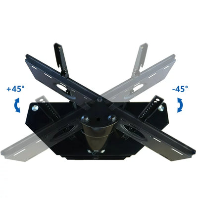 Rfiver Flat TV Stand for TVs up to 75 inch, Black Glass TV Stand Shelves with Swivel Mount**New in box**