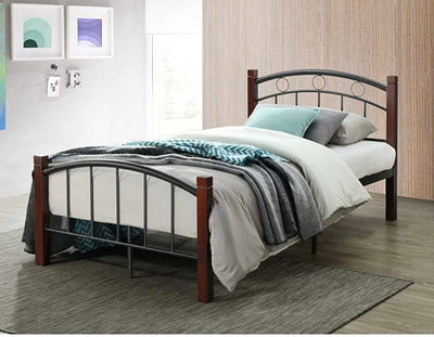 Hodedah Metal Queen, Mahogany Platform, Complete Bed- new in box