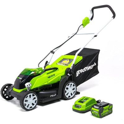 Greenworks 40V 14-inch Cordless Walk-Behind Lawn Mower with 4.0 Ah Battery and Charger**New in Box**