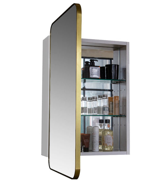 Better Homes & Gardens mirror medicine cabinet with golden aluminum frame (new in the box)