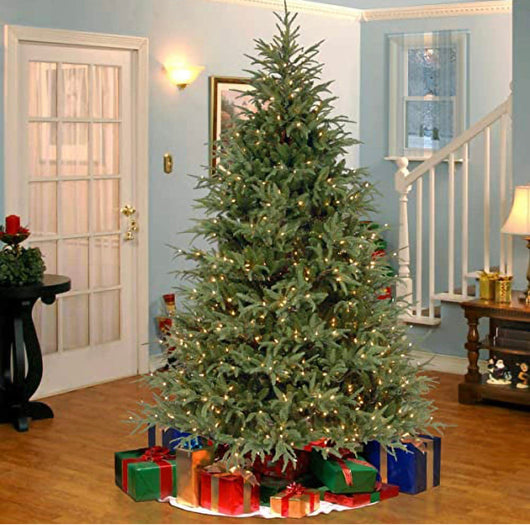 National Tree Company Pre-Lit 'Feel Real' Artificial Full Christmas Tree, Green, Frasier Grande, White Lights, Includes Stand, 7.5 Feet- NEW IN BOX!!!