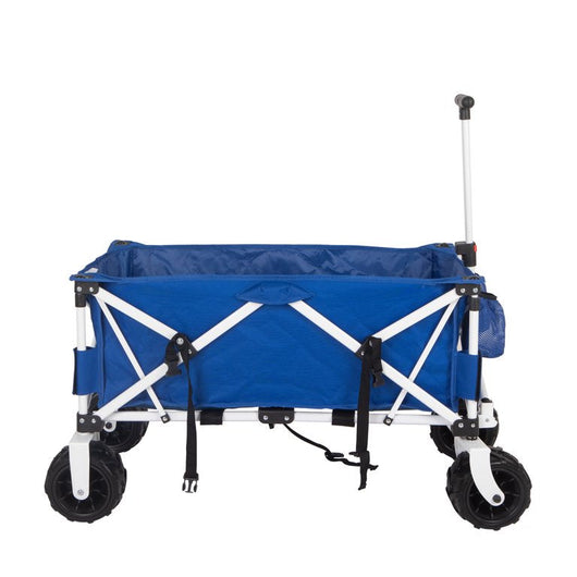 Mainstays Folding All-Terrain Wide-Track Wheeled Beach Wagon, Blue**New in Box**