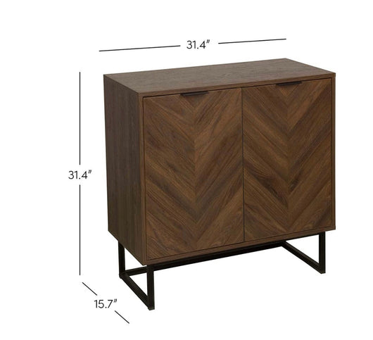 Nathan James Enloe Modern Sideboard Buffet, 32 inch Storage Accent Cabinet with Doors in a Rustic Finish and Matte Metal Base for Hallway, Entryway, Kitchen or Living Room, Walnut/Black- NEW IN BOX!!!!
