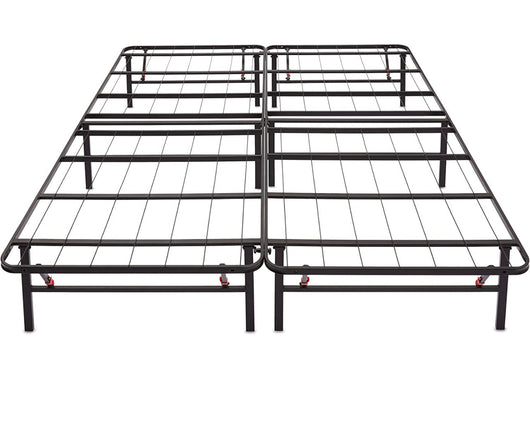 Amazon Basics Foldable Metal Platform Bed Frame with Tool Free Setup, 14 Inches High, King, Black- new in box