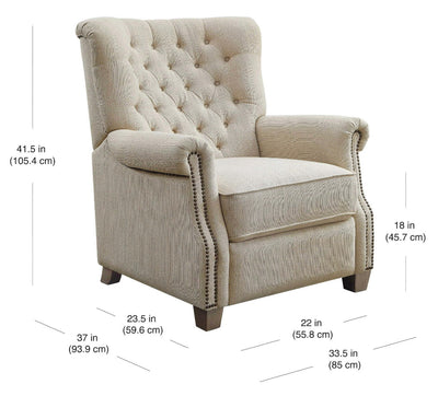 Better Homes & Gardens Fabric Recliner, Beige!! NEW AND ASSEMBLED!!